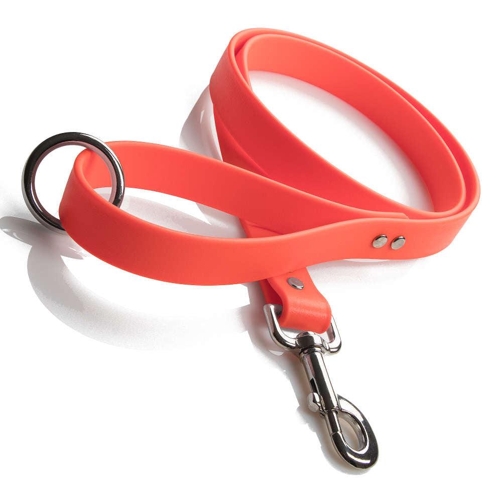 Mendota Pet DuraSoft Imitation Leather Snap Dog Leash, Orange