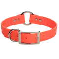Mendota Pet Wide Width DuraSoft Imitation Leather Collar with Center Ring for Dogs, Orange