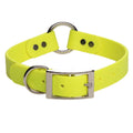 Mendota Pet Wide Width DuraSoft Imitation Leather Collar with Center Ring for Dogs, Yellow