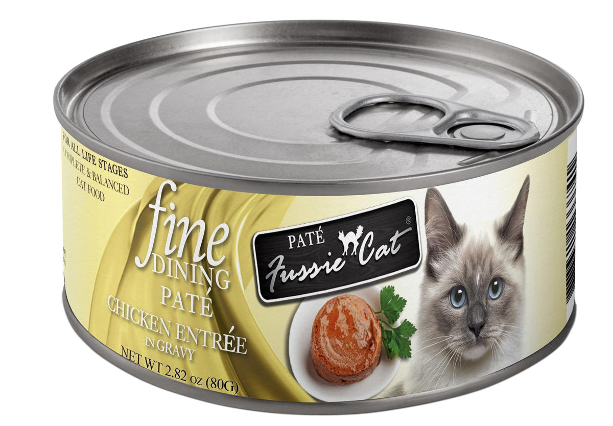 Fussie Cat Fine Dining Pate Chicken Entree in Gravy Wet Cat Food Can