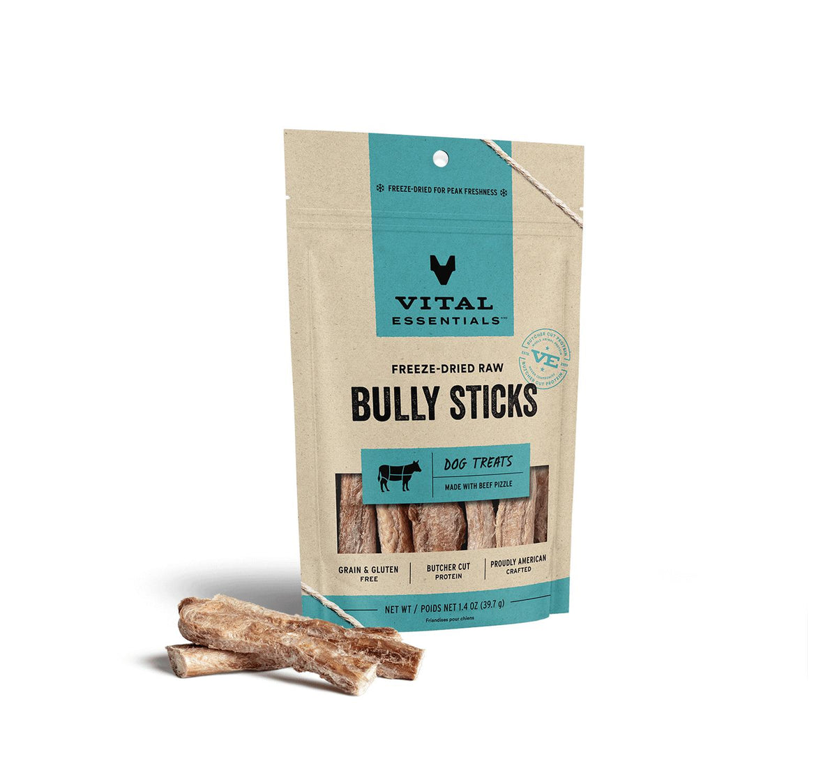 Vital Essentials Bully Sticks Freeze-Dried Raw Dog Treats