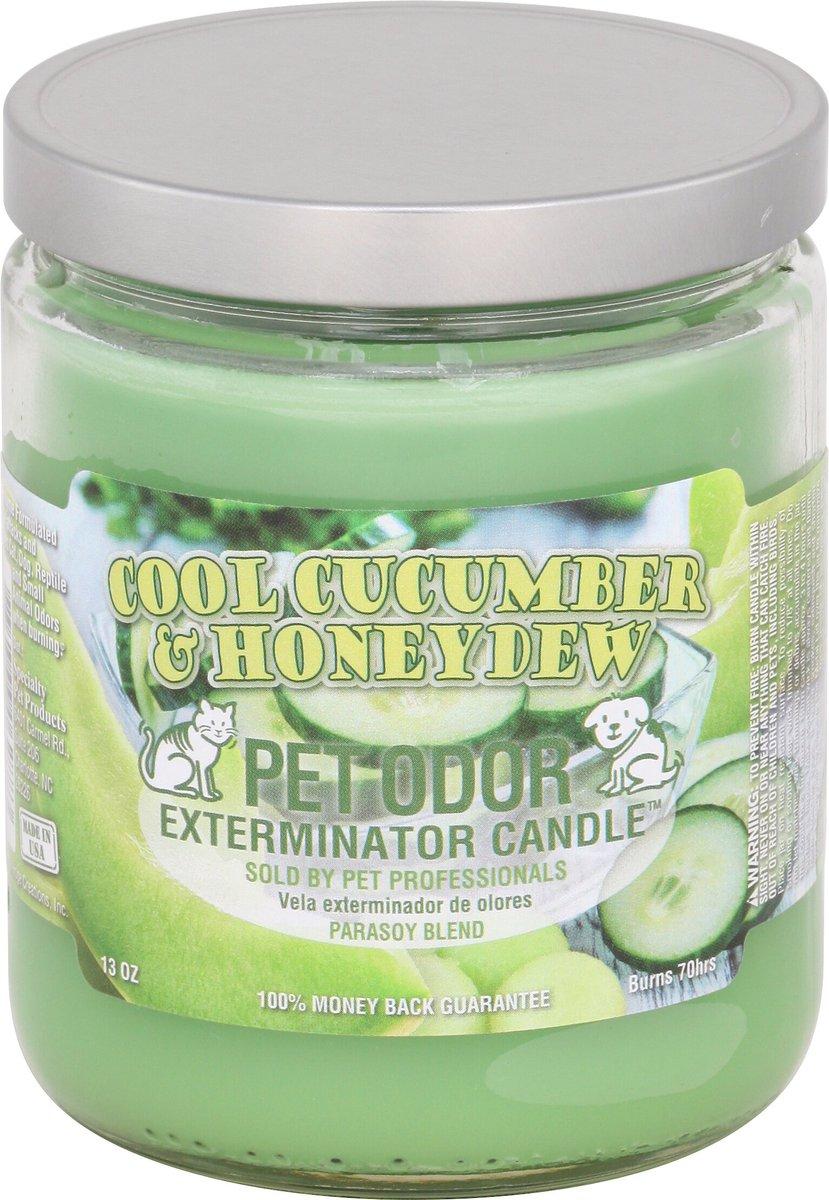 Pet Odor Exterminator Deodorizing Candle Jar, Cool Cucumber & Honeydew, 13-oz (Size: 13-oz)