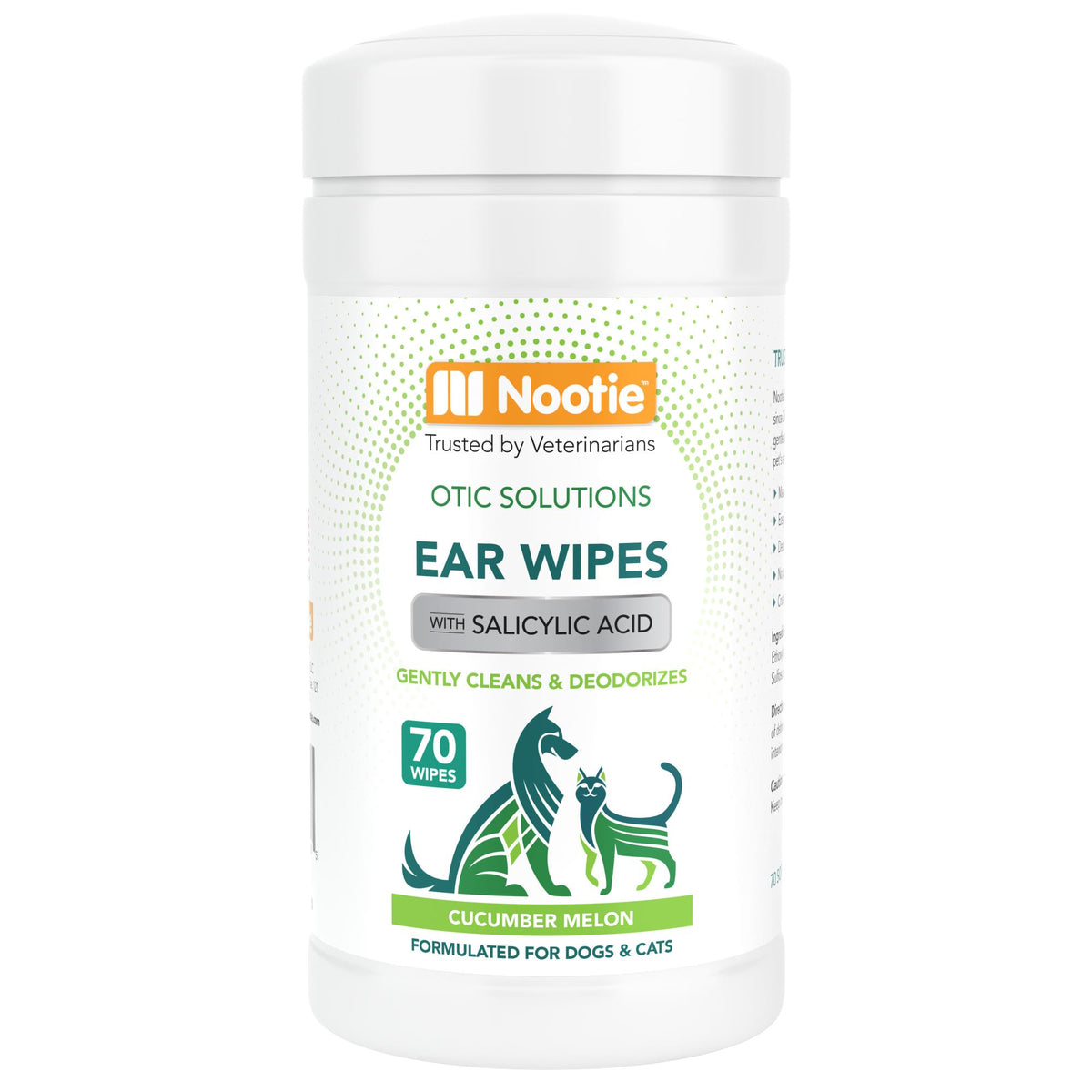 Nootie Cucumber Melon Ear Wipes for Dogs & Cats, 70-count (Size: 70-count)