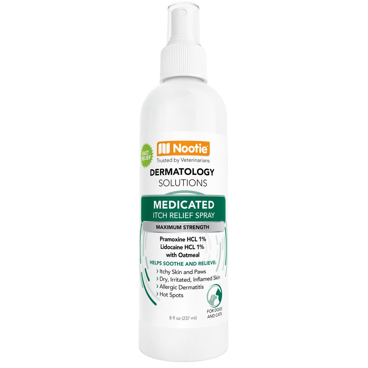 Nootie Itch Relief Medicated Spray for Dogs & Cats, 8-oz (Size: 8-oz)