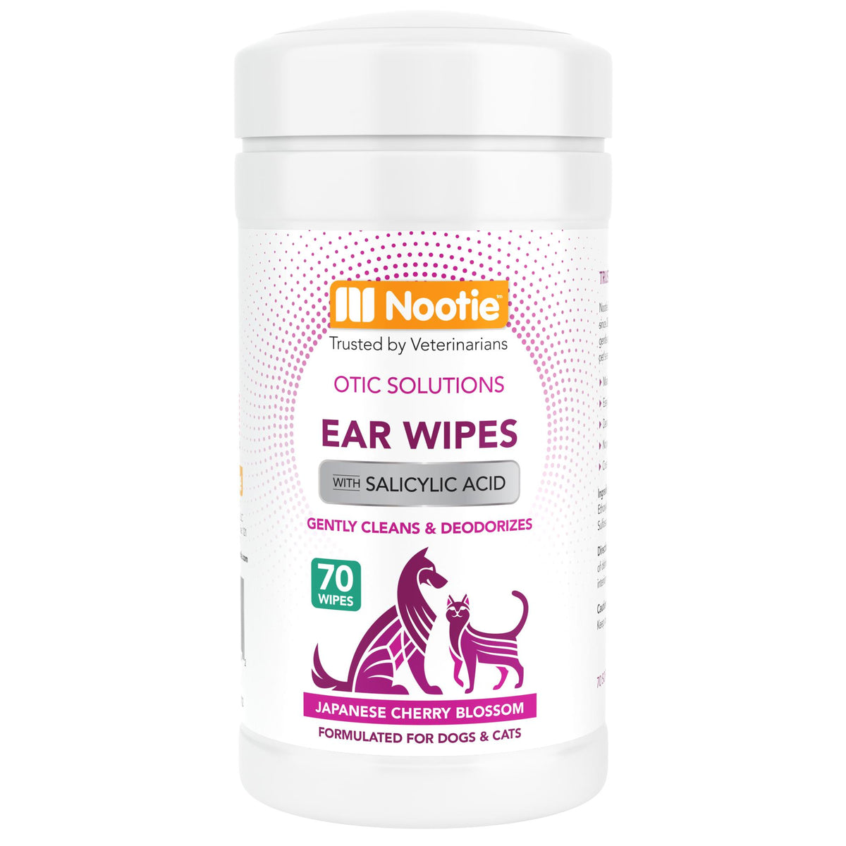 Nootie Japanese Cherry Blossom Ear Wipes for Dogs & Cats, 70 count (Size: 70-count)