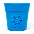SodaPup Flower Pot Durable Rubber Treat Dispenser & Enrichment Dog Toy, Blue