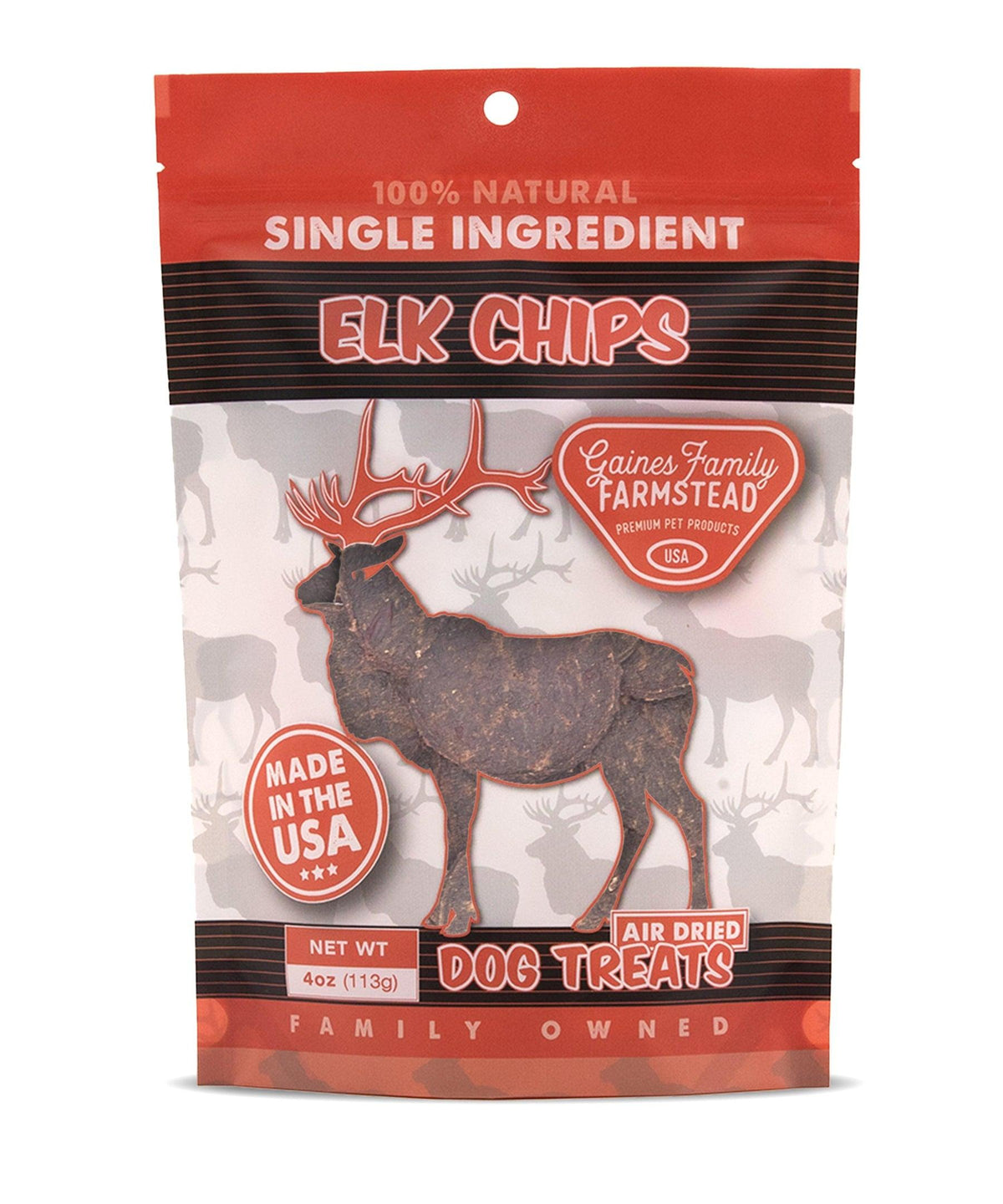 Gaines Family Farmstead Elk Chips Air-Dried Dog Treats