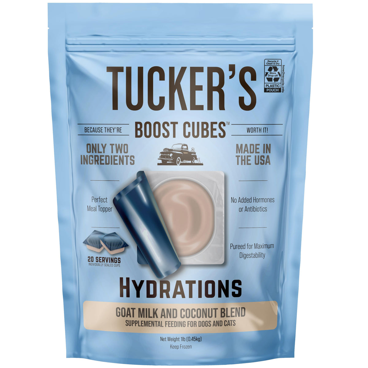 Tucker's Boost Cubes Goat Milk & Coconut Blend Frozen Dog & Cat Food Topper
