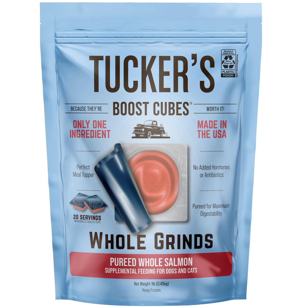 Tucker's Boost Cubes Pureed Whole Salmon Frozen Dog & Cat Food Topper