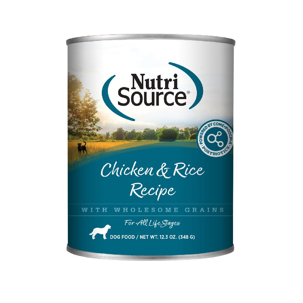 NutriSource Chicken & Rice Recipe Wet Dog Food Can