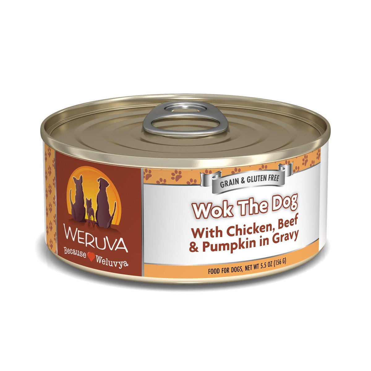 Weruva Classic Dog Wok The Dog with Chicken, Beef & Pumpkin in Gravy Wet Dog Food Can