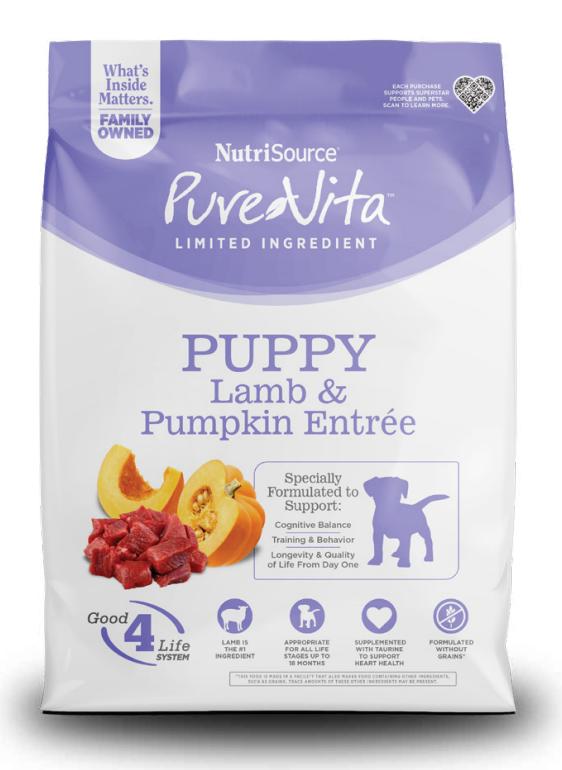 PureVita Limited Ingredient Lamb & Pumpkin Entree Puppy Grain-Free Dry Dog Food
