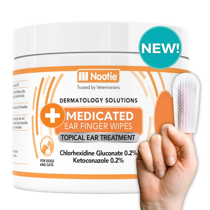 Nootie Medicated Ear Finger Wipes for Dogs & Cats