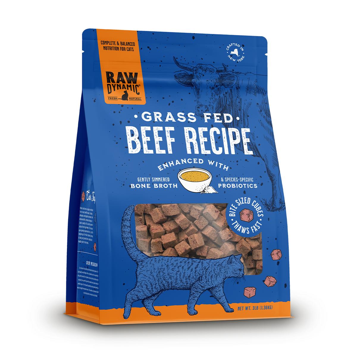 Raw Dynamic Grass-Fed Beef Frozen Raw Cat Food