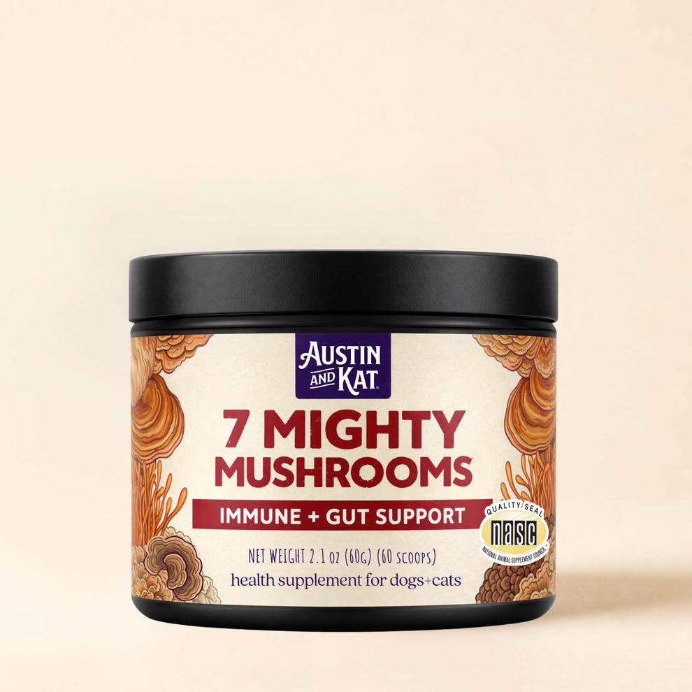Austin and Kat 7 Mighty Mushrooms Powder Supplement for Dogs & Cats