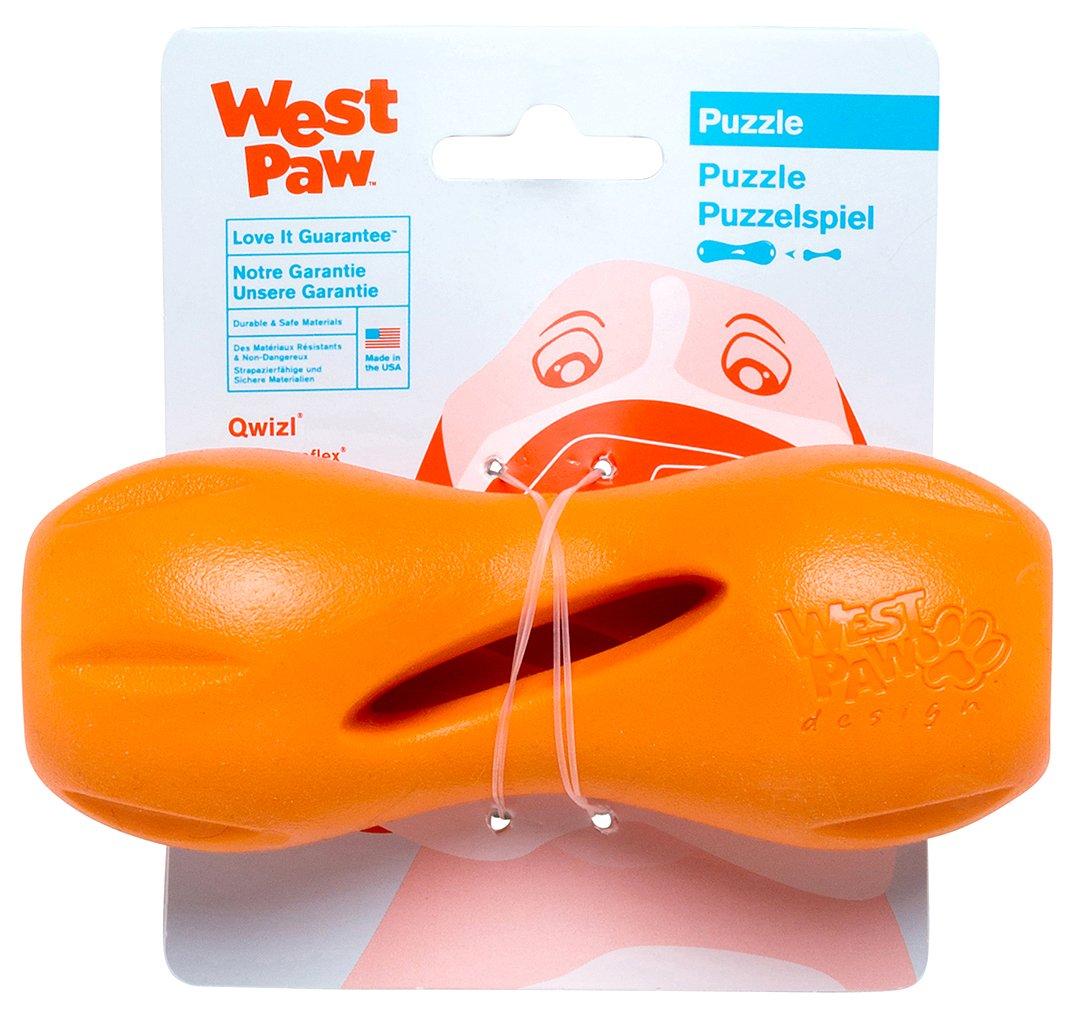 West Paw Zogoflex Qwizl Dog Toy, Tangerine