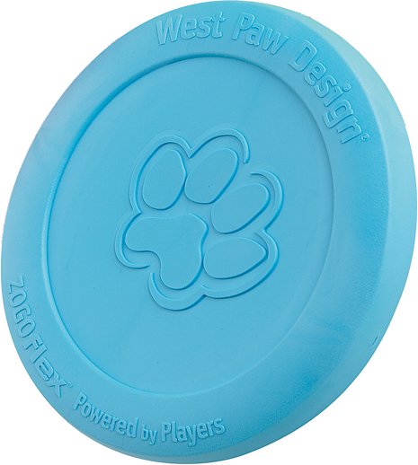 West Paw Zogoflex Zisc Dog Toy, Aqua Blue, Large (Size: Large)