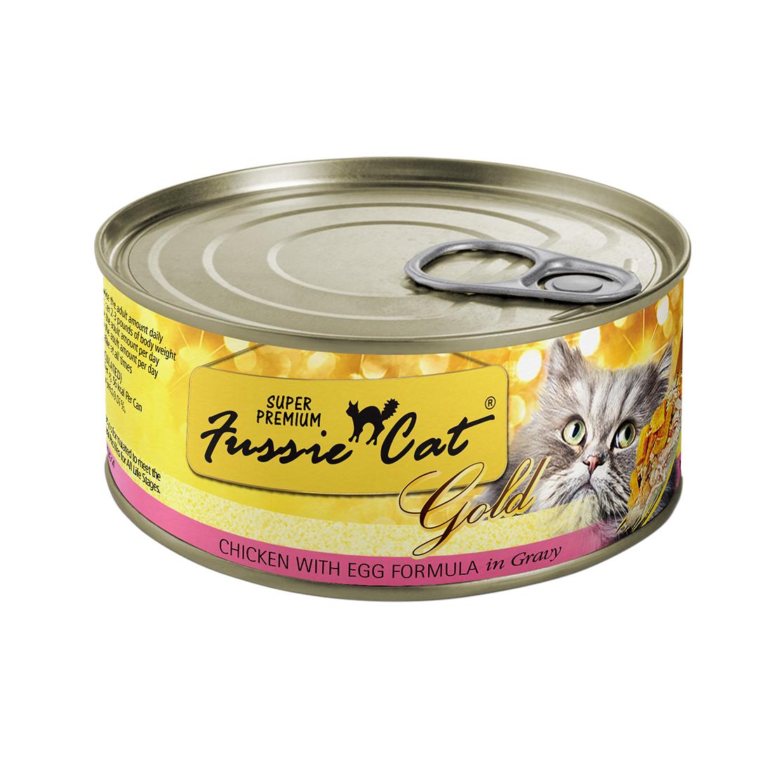 Fussie Cat Super Premium Chicken with Egg in Gravy Grain-Free Wet Cat Food Can