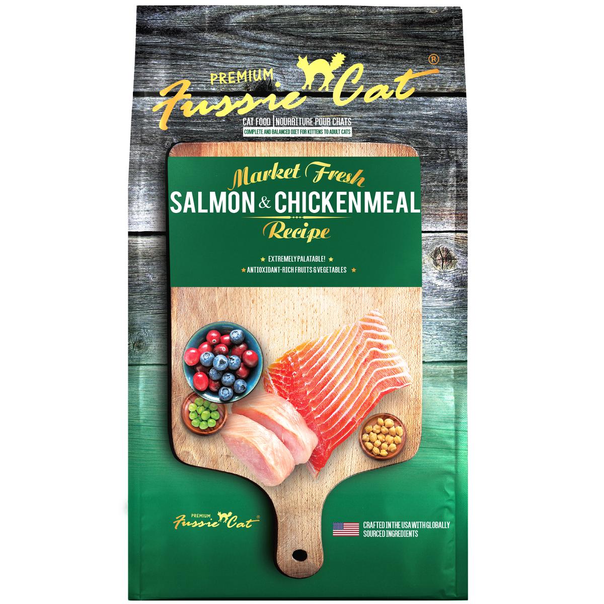 Fussie Cat Market Fresh Salmon & Chicken Recipe Grain-Free Dry Cat Food (**)