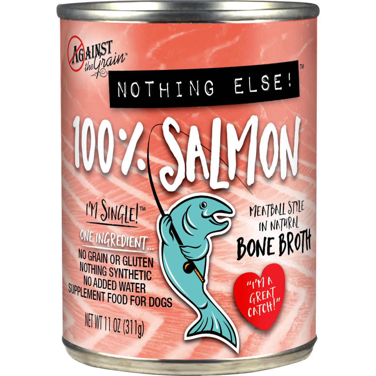 Against the Grain Nothing Else Salmon Wet Dog Food Can