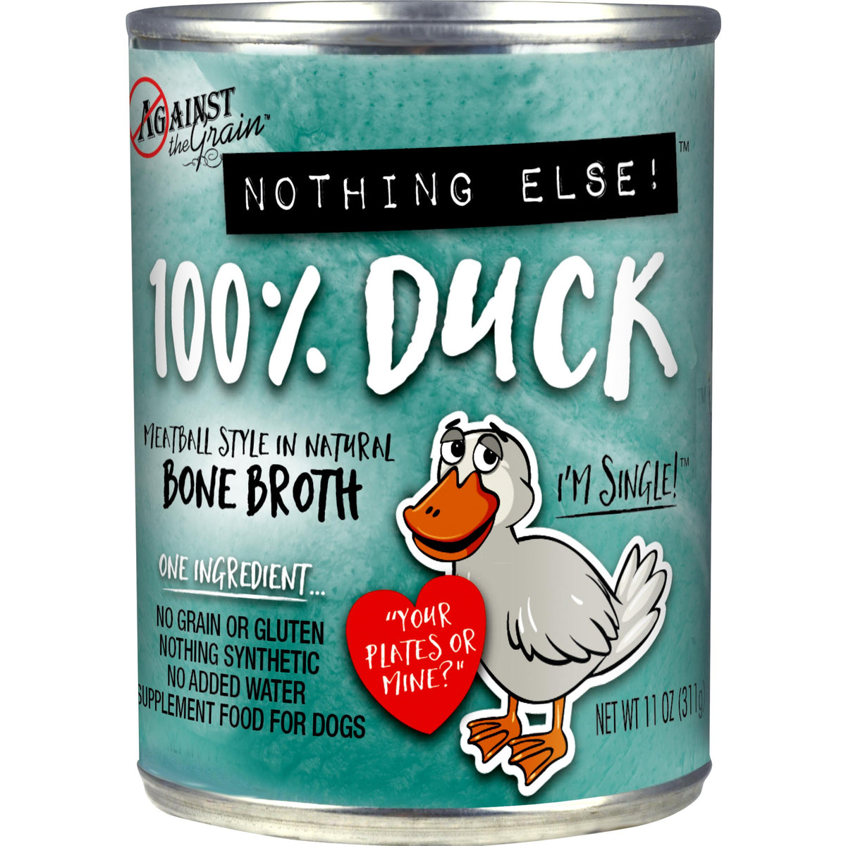 Against the Grain Nothing Else Duck Wet Dog Food Can