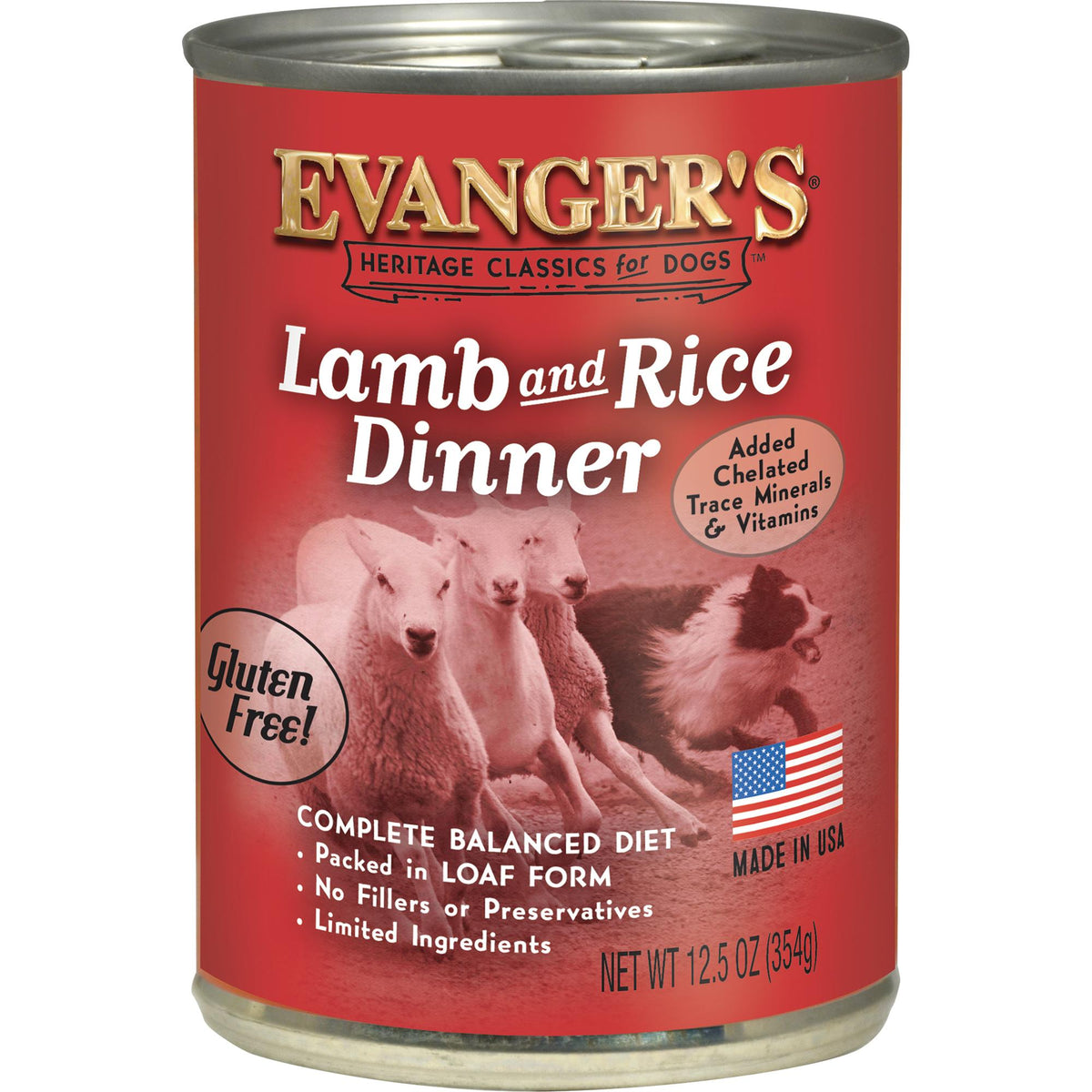 Evanger's Heritage Classics Lamb & Rice Dinner Wet Dog Food Can