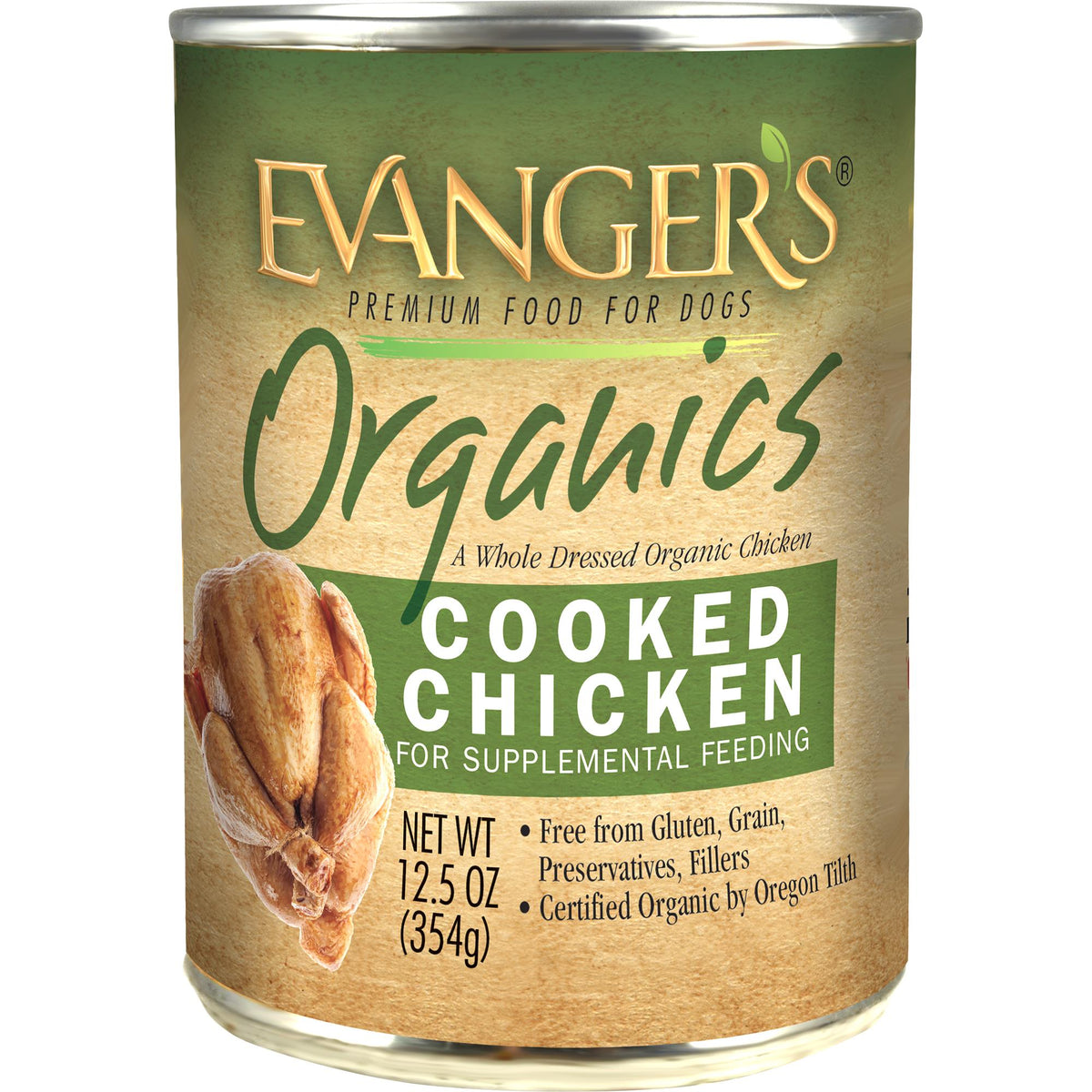 Evanger's Organics Cooked Chicken Wet Dog Food Can