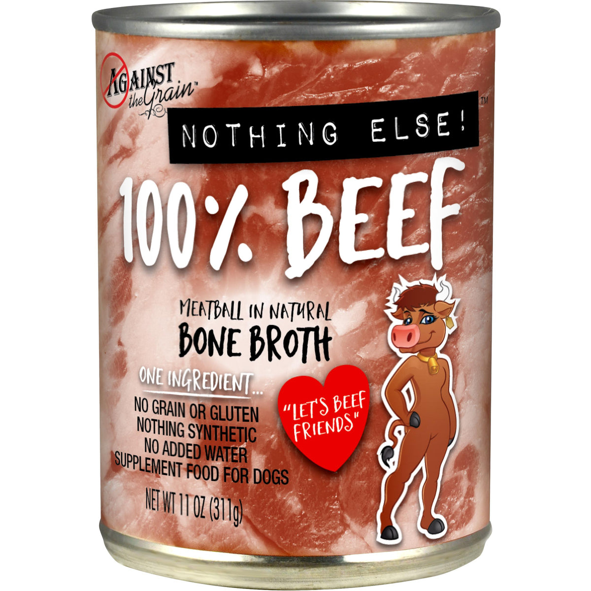Against the Grain Nothing Else Beef Wet Dog Food Can