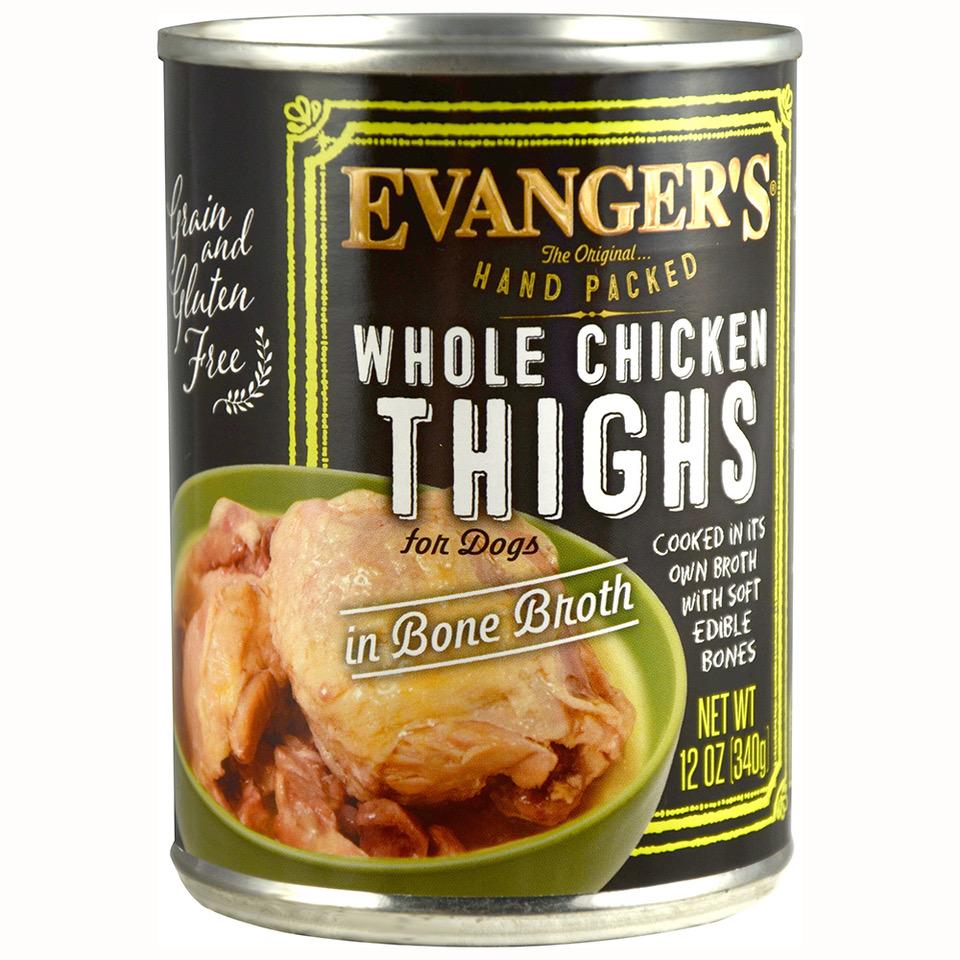 Evanger's Hand Packed Whole Chicken Thighs Wet Dog Food Can
