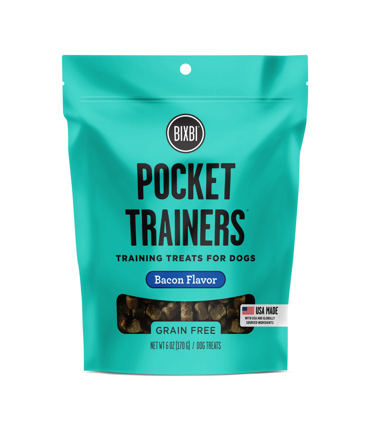 BIXBI Pocket Trainers Bacon Flavor Grain-Free Dog Treats, 6-oz (Size: 6-oz)