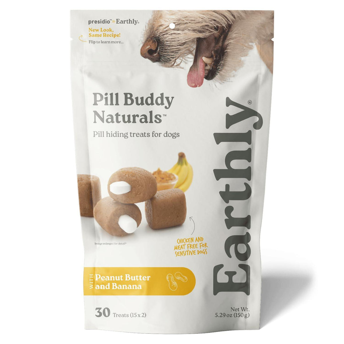 Earthly Pet Pill Buddy Naturals Peanut Butter & Banana Dog Treats, 30-count (Size: 30-count)