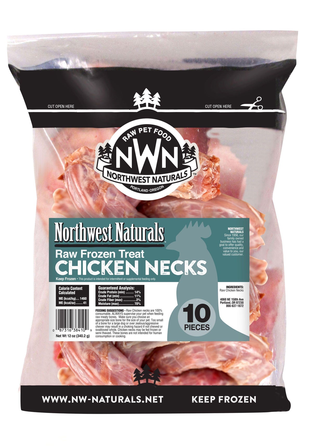 Northwest Naturals 'Raw Meaty Bones' Chicken Neck Bone Raw Frozen Dog Treat, 10-pk (Size: 10-pack)