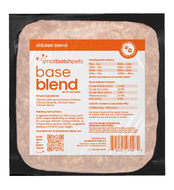 Smallbatch Base Blend Chicken Raw Frozen Dog & Cat Food