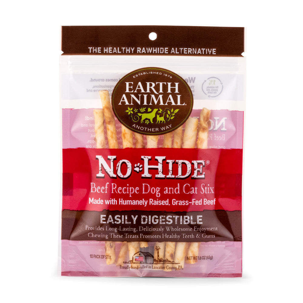 Earth Animal No-Hide Beef Stix Chew Dog Treat, 10-pk (Size: 10-pack)