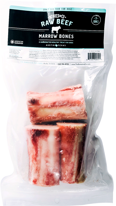 Bones & Co Raw Beef Marrow Bones Frozen Dog Treats, 4-in, 3-pk (Size: 3-pk)