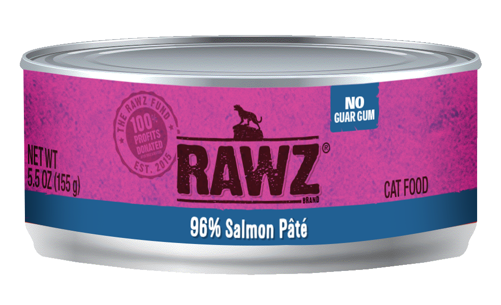 RAWZ Cat 96% Salmon Pate Wet Cat Food Can