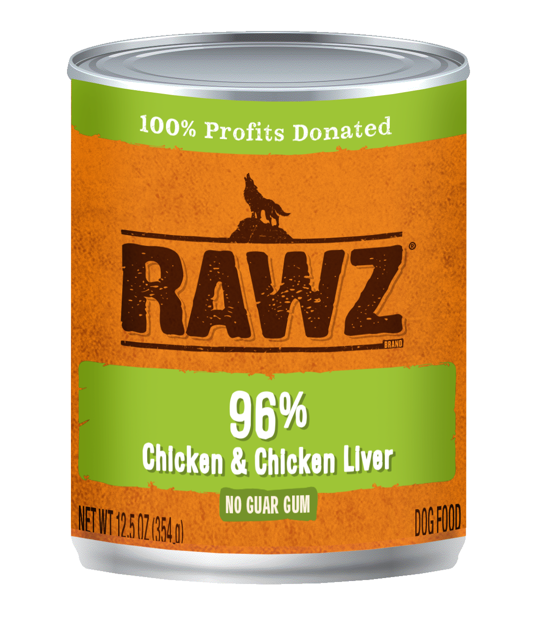 RAWZ Dog 96% Chicken & Chicken Liver Wet Dog Food Can