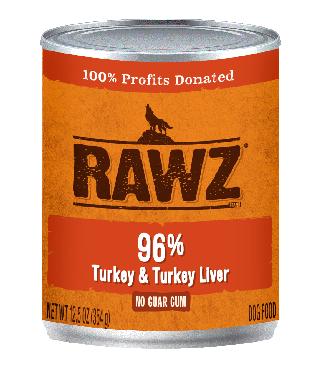 RAWZ Dog 96% Turkey & Turkey Liver Pate Wet Dog Food Can