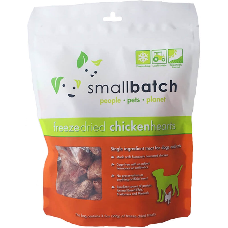 Smallbatch Treats Freeze-Dried Chicken Hearts, 3.5-oz (Size: 3.5-oz)