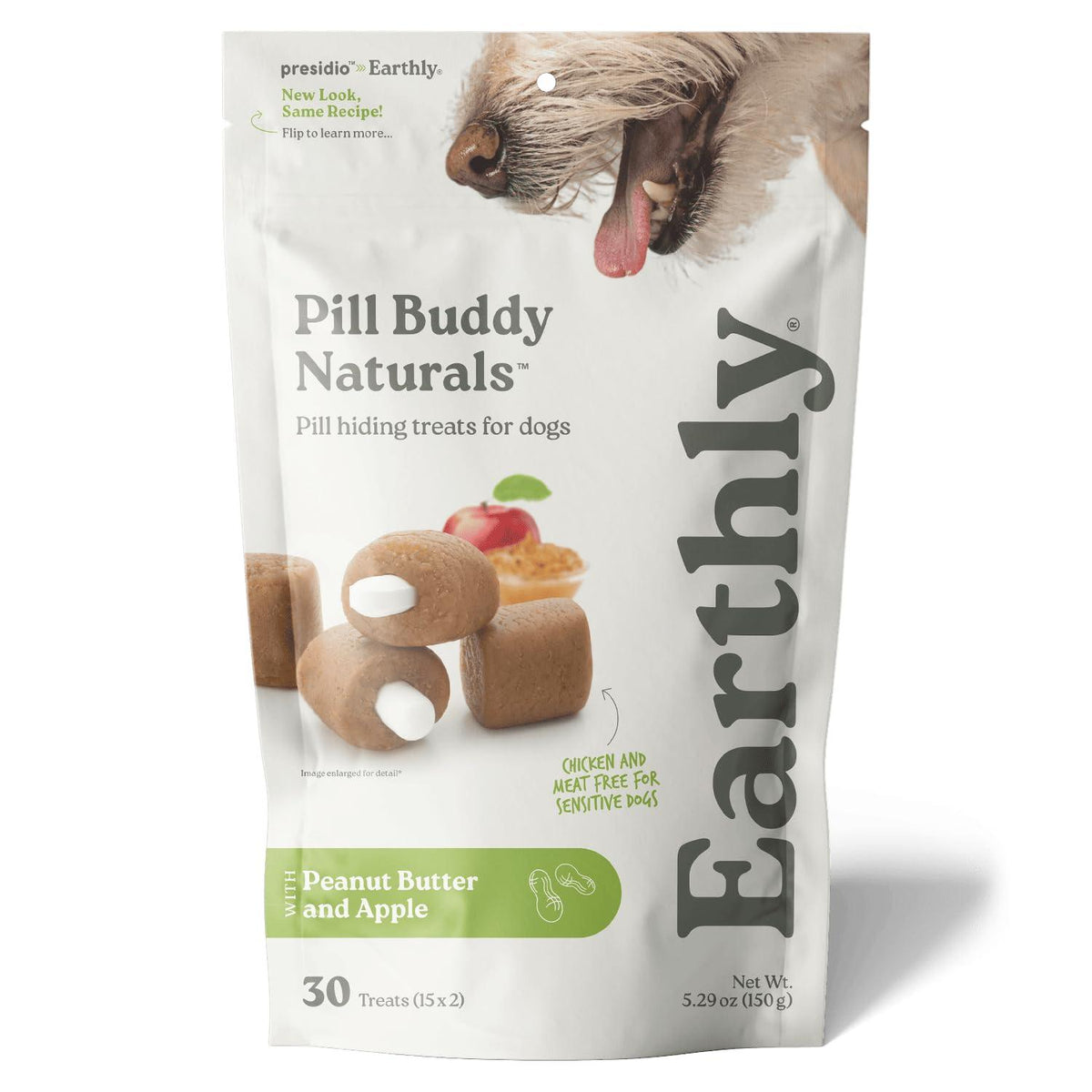 Earthly Pet Pill Buddy Naturals Peanut Butter & Apple Dog Treats, 30-count (Size: 30-count)