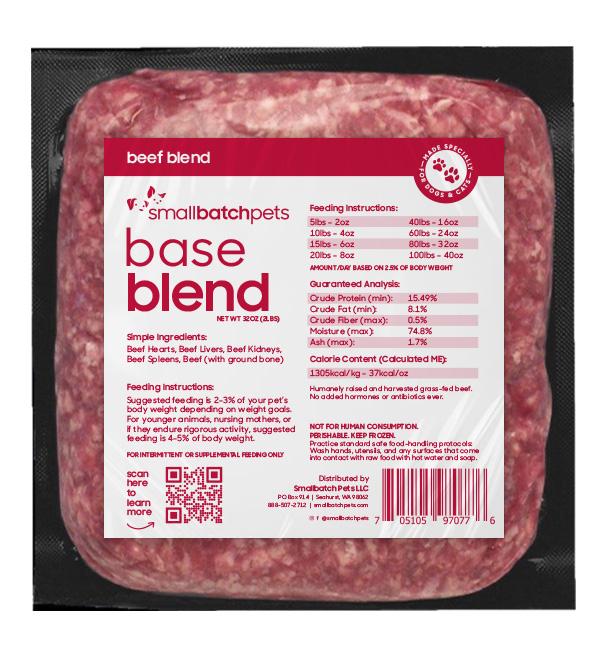 Smallbatch Base Blend Beef Raw Frozen Dog & Cat Food