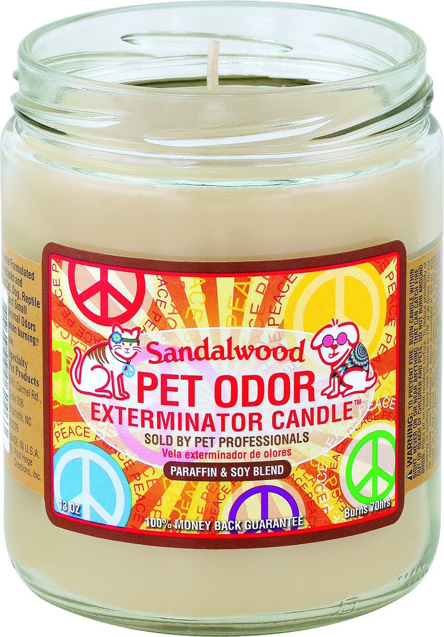 Pet Odor Exterminator Deodorizing Candle Jar, Sandalwood, 13-oz (Size: 13-oz)