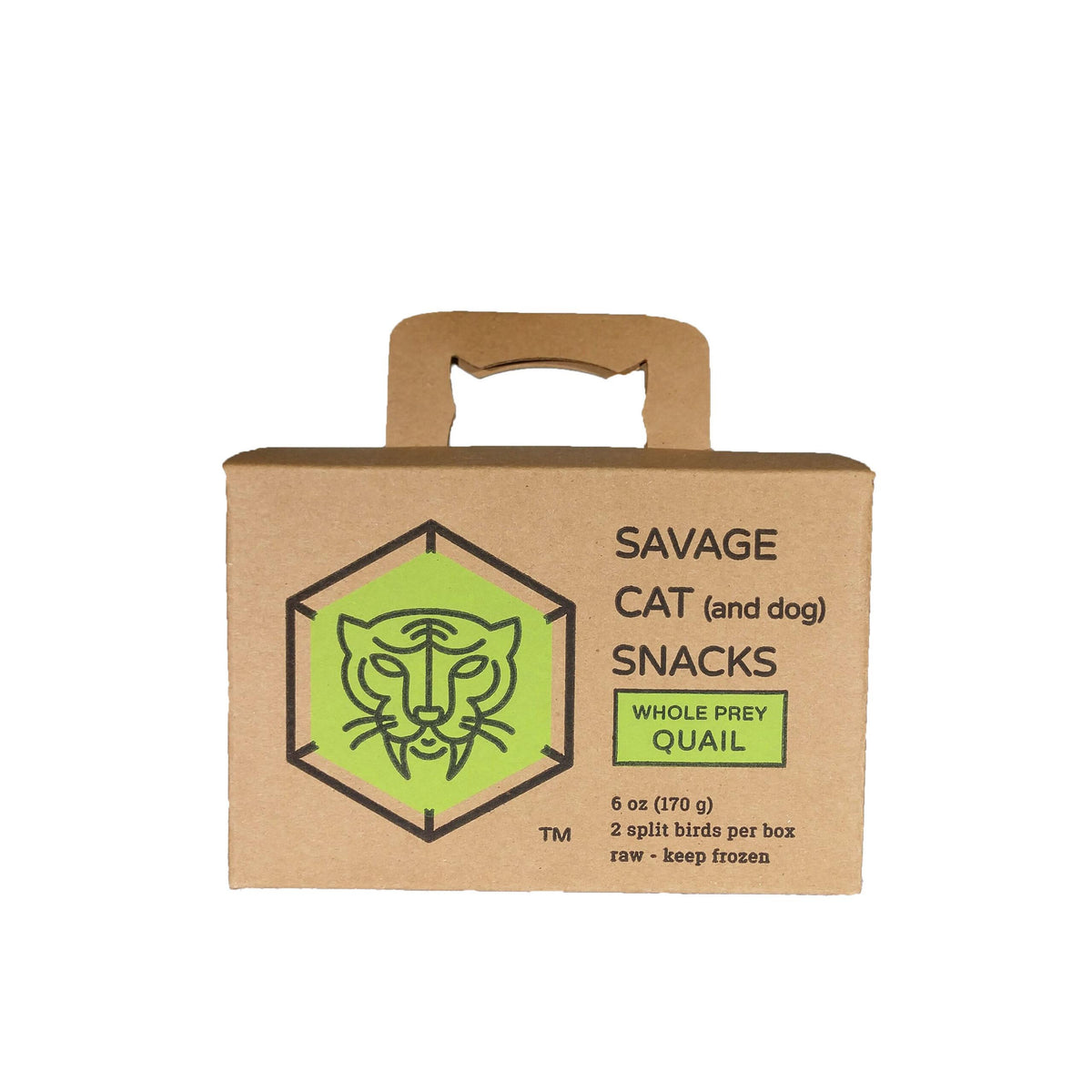 Savage Cat Snacks Whole Quail Raw Frozen Dog & Cat Treats, 6-oz (Size: 2-pack, Size: 2-pack)