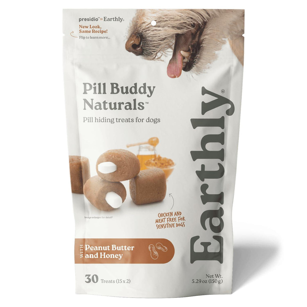 Earthly Pet Pill Buddy Naturals Peanut Butter & Honey Dog Treats, 30-count (Size: 30-count)