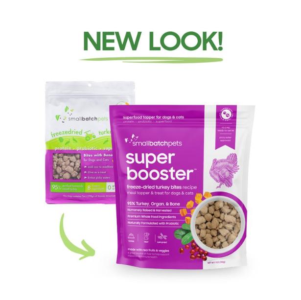 Smallbatch Super Booster Turkey Bites Freeze-Dried Dog & Cat Meal Topper & Treats, 7-oz (Size: 7-oz)
