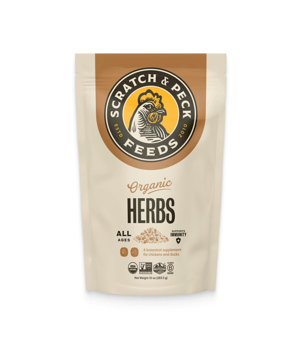 Scratch & Peck Organic Herbs Poultry Supplement, 10-oz (Size: 10-oz)