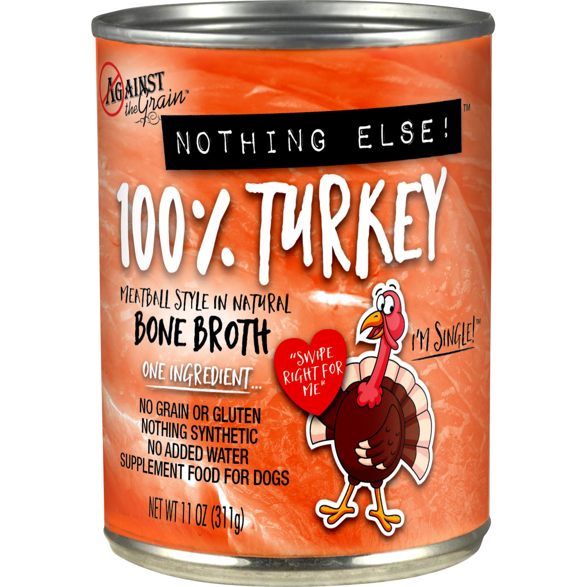 Against the Grain Nothing Else Turkey Wet Dog Food Can