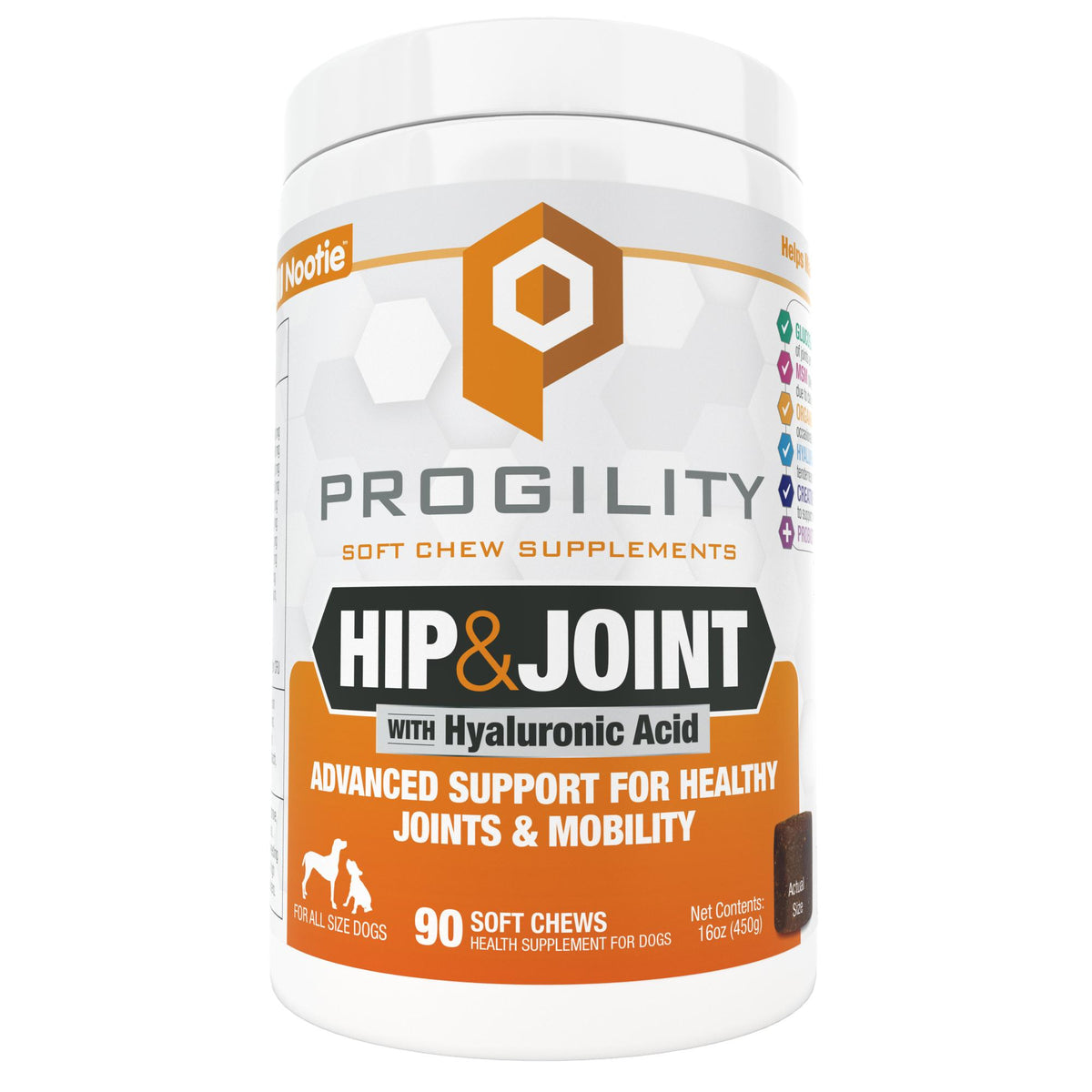 Nootie Progility Hip & Joint Soft Chews Supplement for Dogs, 90-count (Size: 90-count)