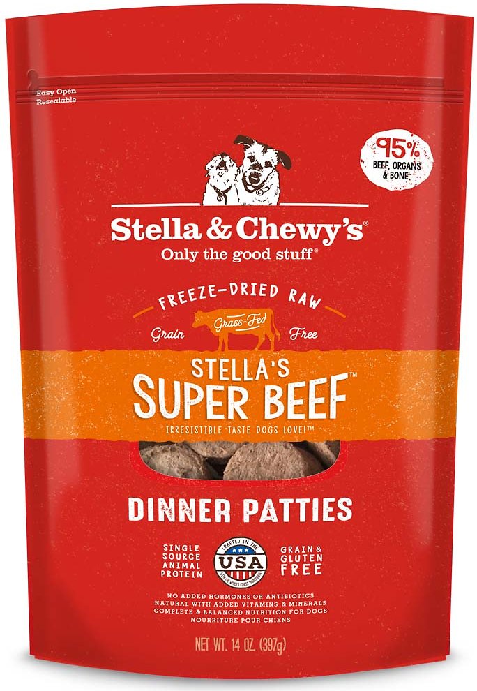 Stella & Chewy's Stella's Super Beef Dinner Patties Grain-Free Freeze-Dried Dog Food