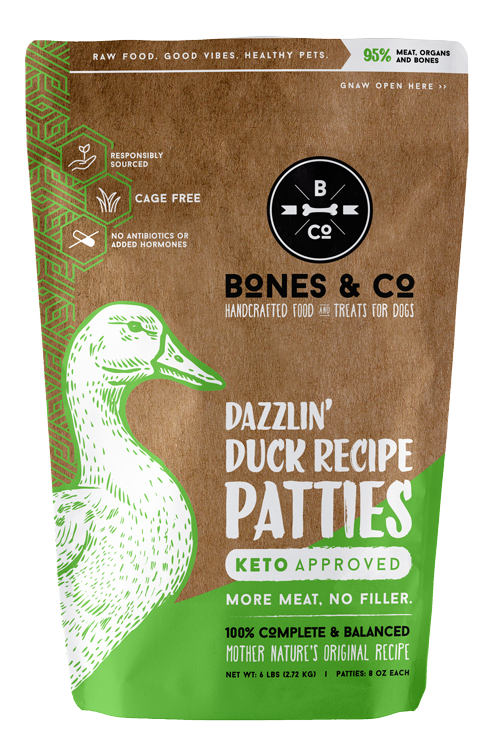 Bones & Co Dazzlin' Duck Recipe Patties Frozen Dog Food, 6-lb (Size: 6-lb)